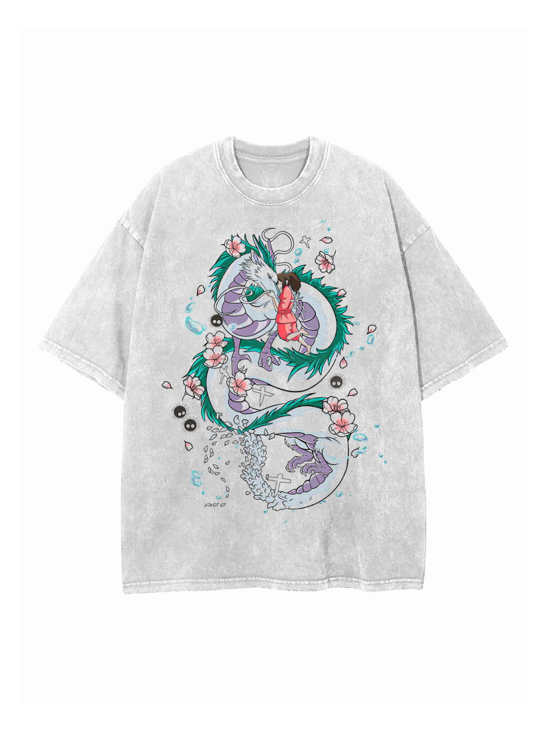 HAKU & CHIHIRO VINTAGE OVERSIZE T-SHİRT-SPİRİTED AWAY