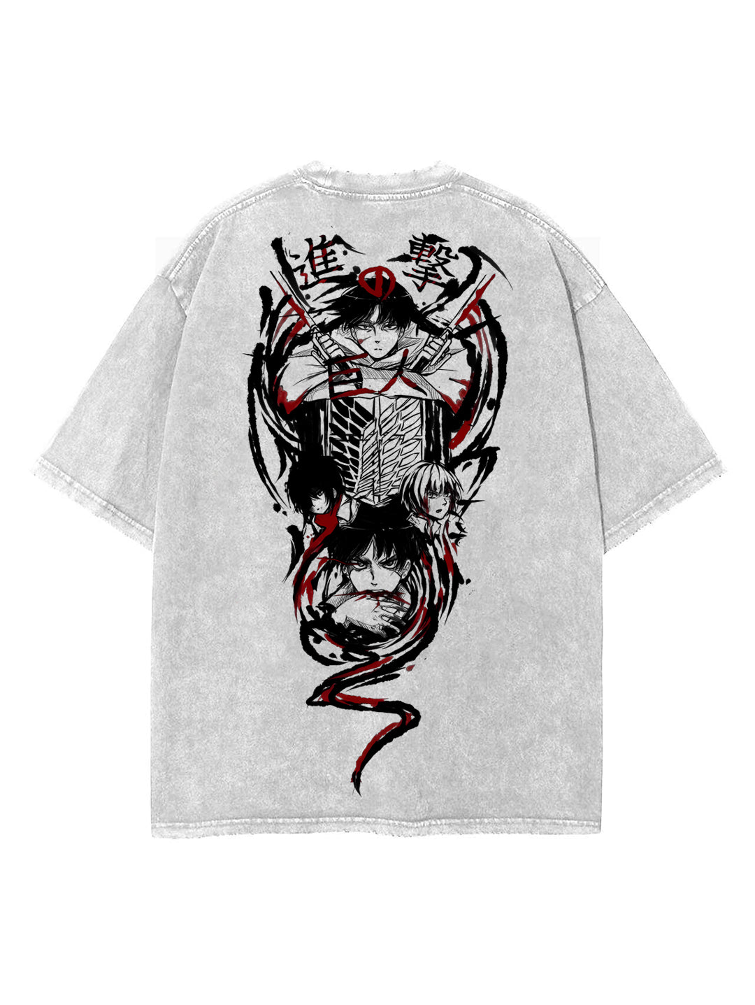 2-SIDED WINGS OF FREEDOM VINTAGE OVERSIZE T-SHİRT-ATTACK ON TİTAN