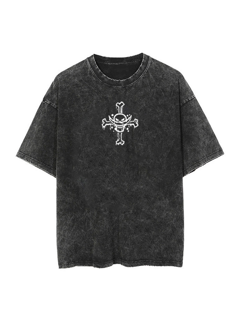 Whitebeard Pirates 2-Sided Vintage T-SHİRT-ONE PİECE