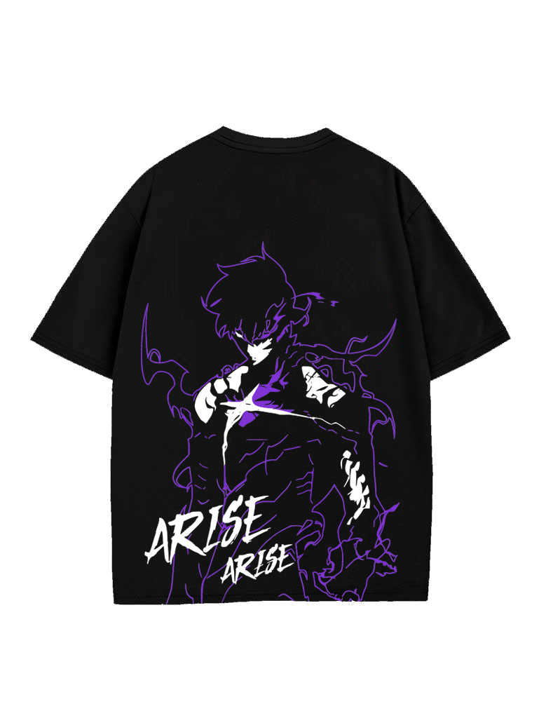 SUNG JIN WOO ARISE 2-SIDED OVERSIZE T-SHİRT-SOLO LEVELİNG