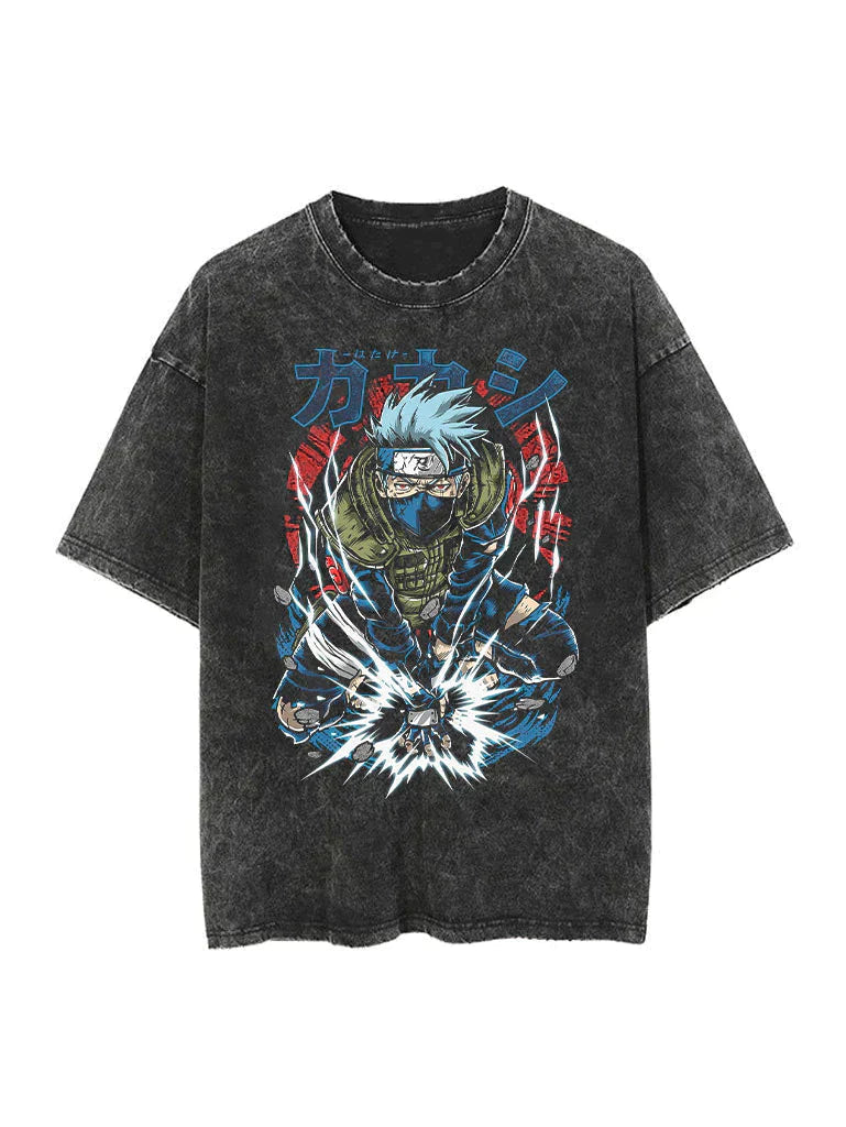 KAKASHI VINTAGE OVERSIZE T-SHİRT-NARUTO