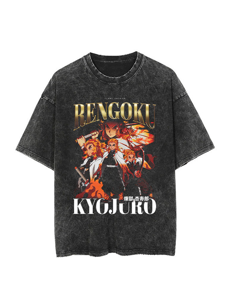 RENGOKU VINTAGE T-SHİRT-DEMON SLAYER