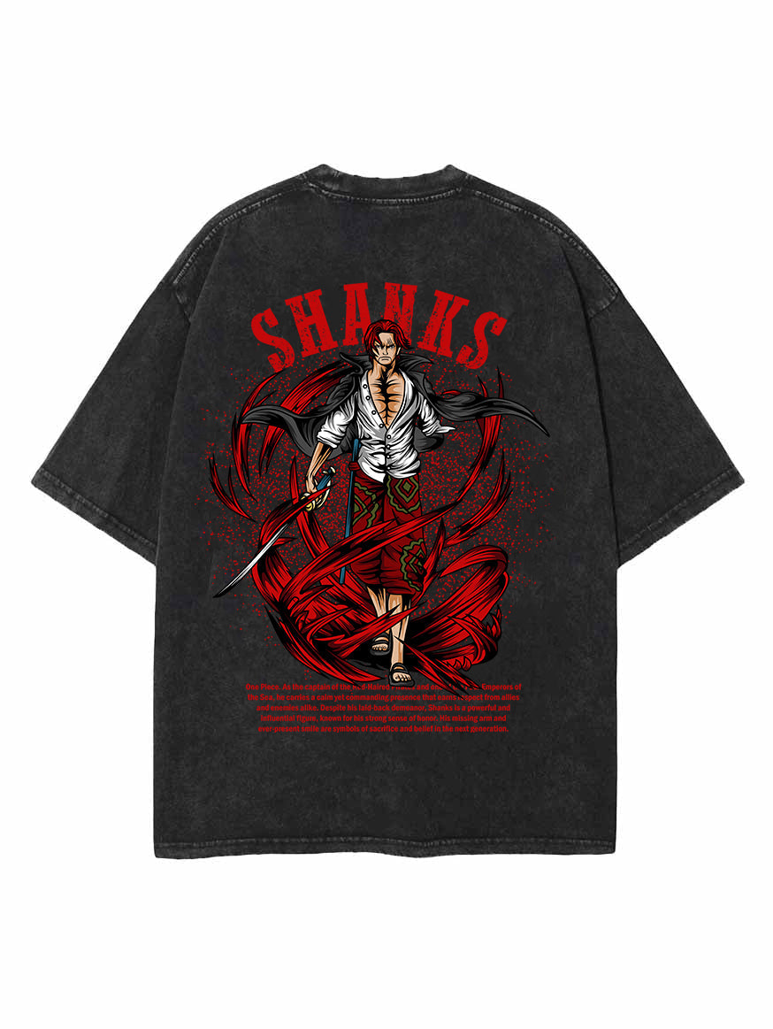 SHANKS HAKI 2-SIDED VINTAGE OVERSIZE T-SHİRT-ONE PİECE