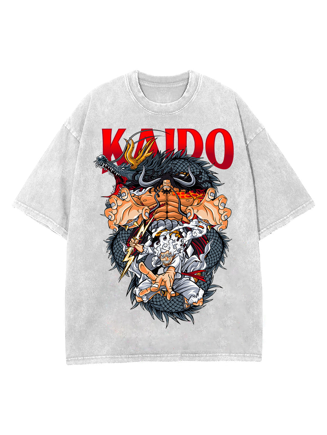 KAIDO VS LUFFY VINTAGE OVERSIZE T-SHİRT-ONE PİECE