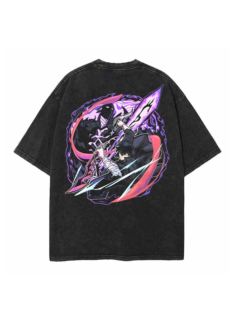JINO X IGRIS 2-SIDED VINTAGE OVERSIZE T-SHİRT-SOLO LEVELİNG