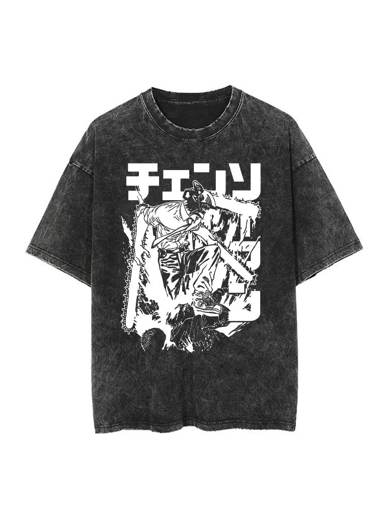Chainsaw Man Vintage T-SHİRT