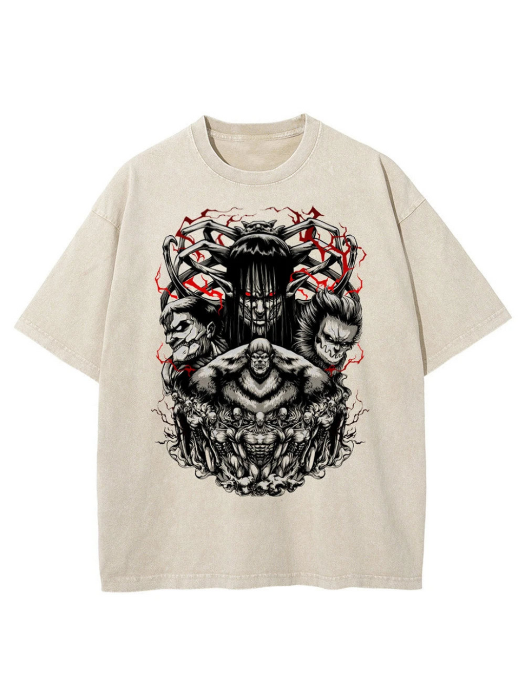 CHAOS REIGNS RUMBLE VINTAGE T-SHİRT-ATTACK ON TİTAN