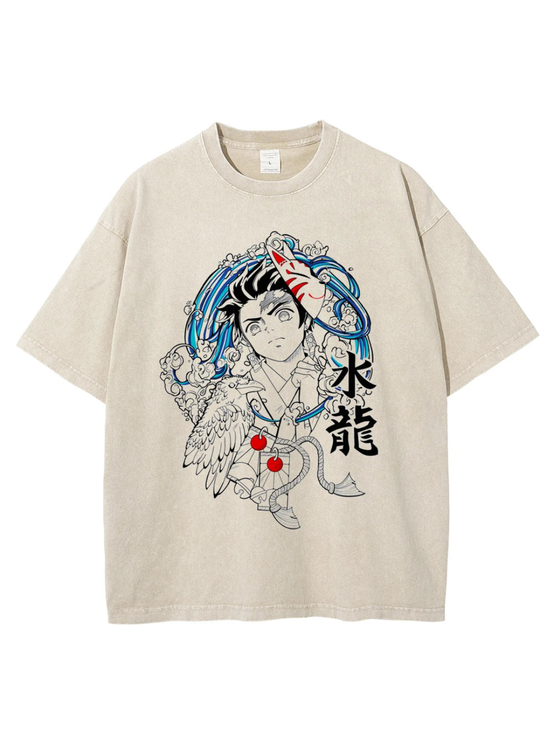 MASKED ART VINTAGE T-SHİRT-DEMON SLAYER