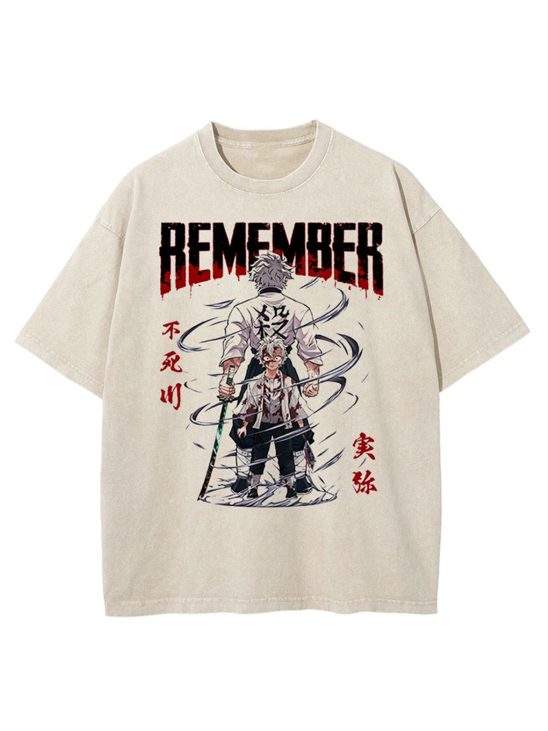 REMEMBER VINTAGE T-SHİRT-DEMON SLAYER