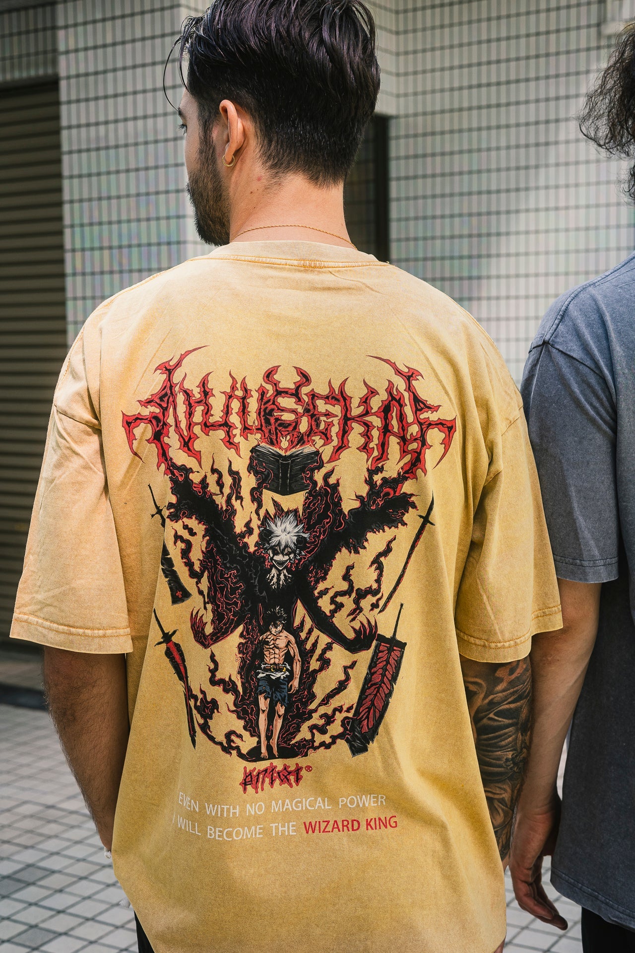 ASTA DEMON VINTAGE OVERSIZE T-SHİRT-BLACK CLOVER