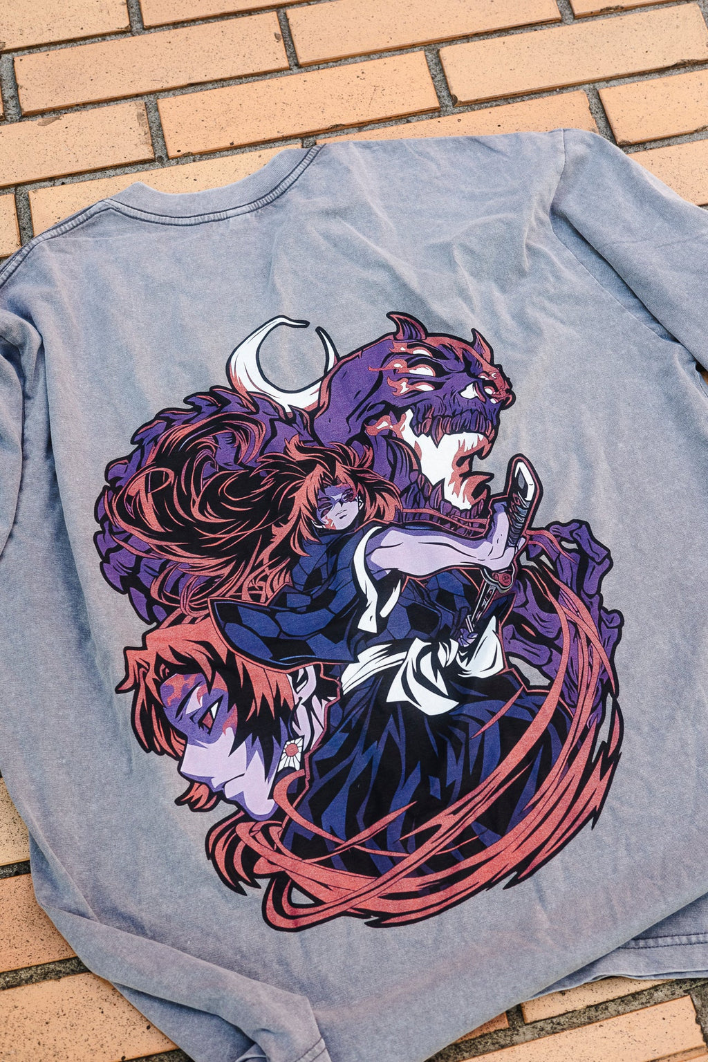2-SIDED KOKUSHIBO VINTAGE OVERSIZE T-SHİRT-DEMON SLAYER
