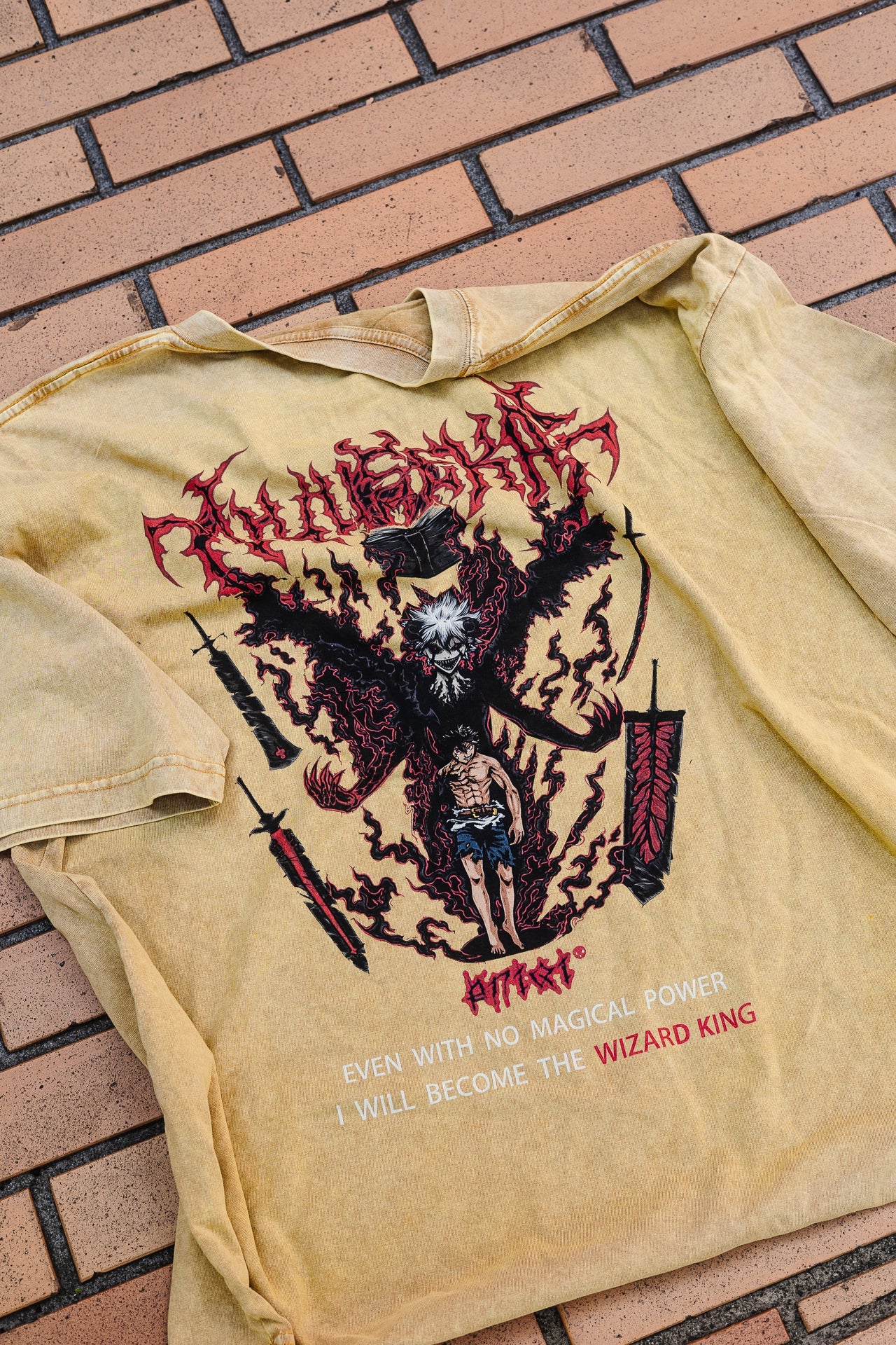 ASTA DEMON VINTAGE OVERSIZE T-SHİRT-BLACK CLOVER