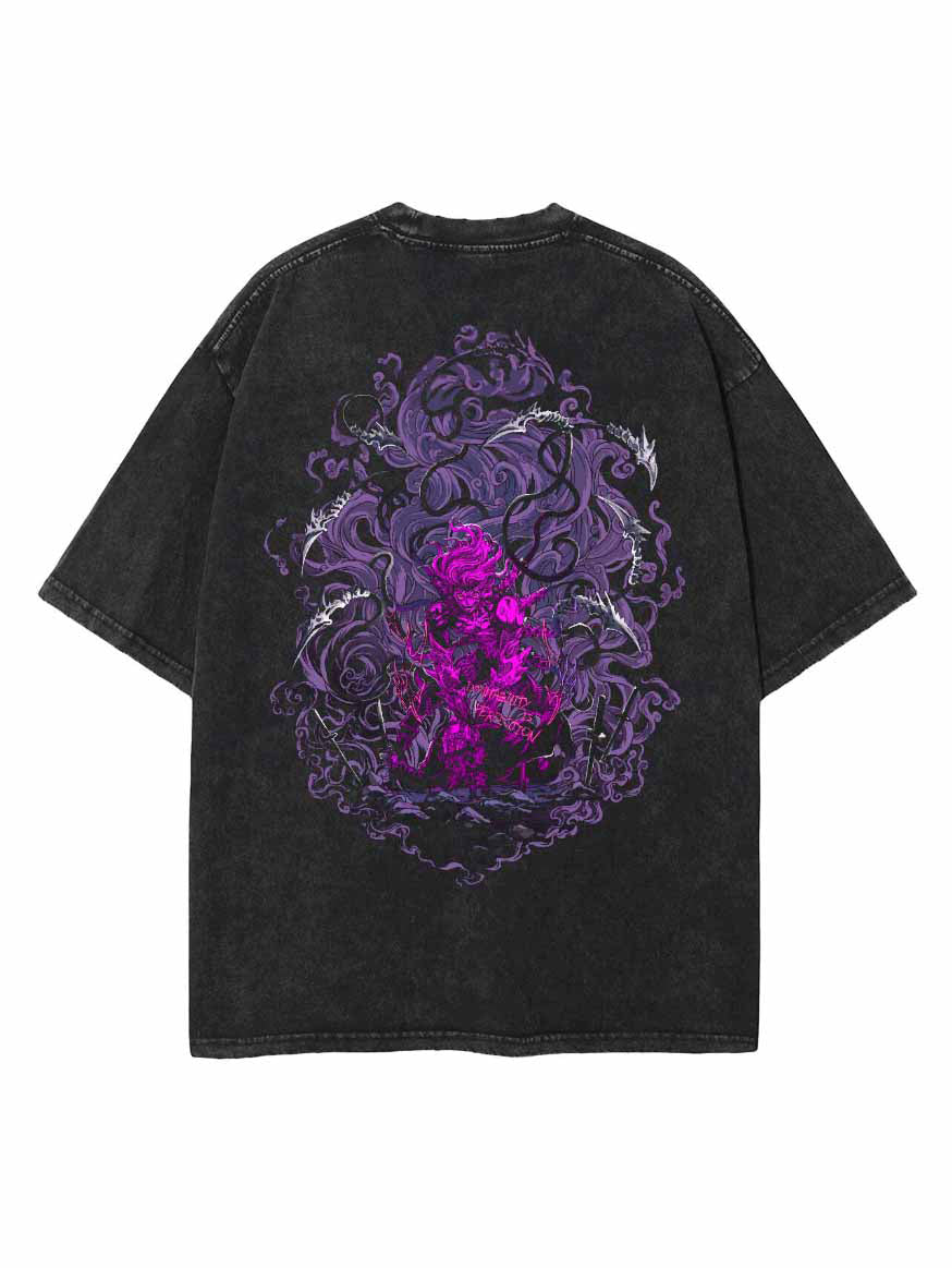 MUZAN DEMON KING VINTAGE OVERSIZE T-SHİRT-DEMON SLAYER