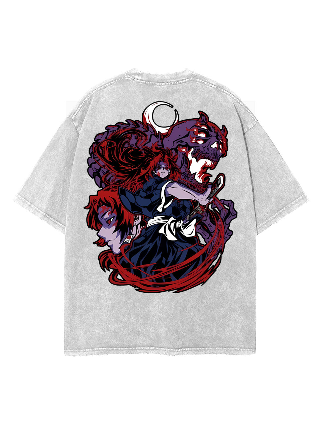 2-SIDED KOKUSHIBO VINTAGE OVERSIZE T-SHİRT-DEMON SLAYER