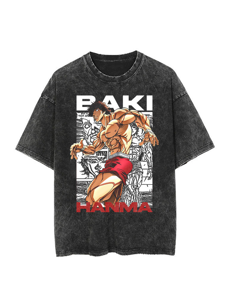 BAKI HANMA PANEL VINTAGE T-SHİRT