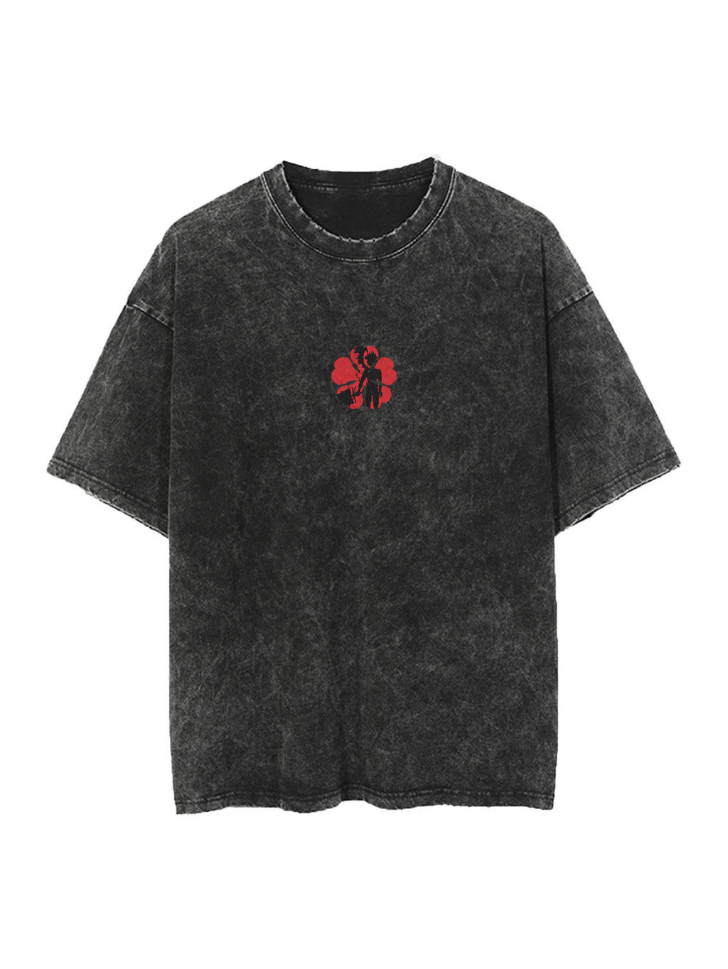ASTA DEMON VINTAGE OVERSIZE T-SHİRT-BLACK CLOVER