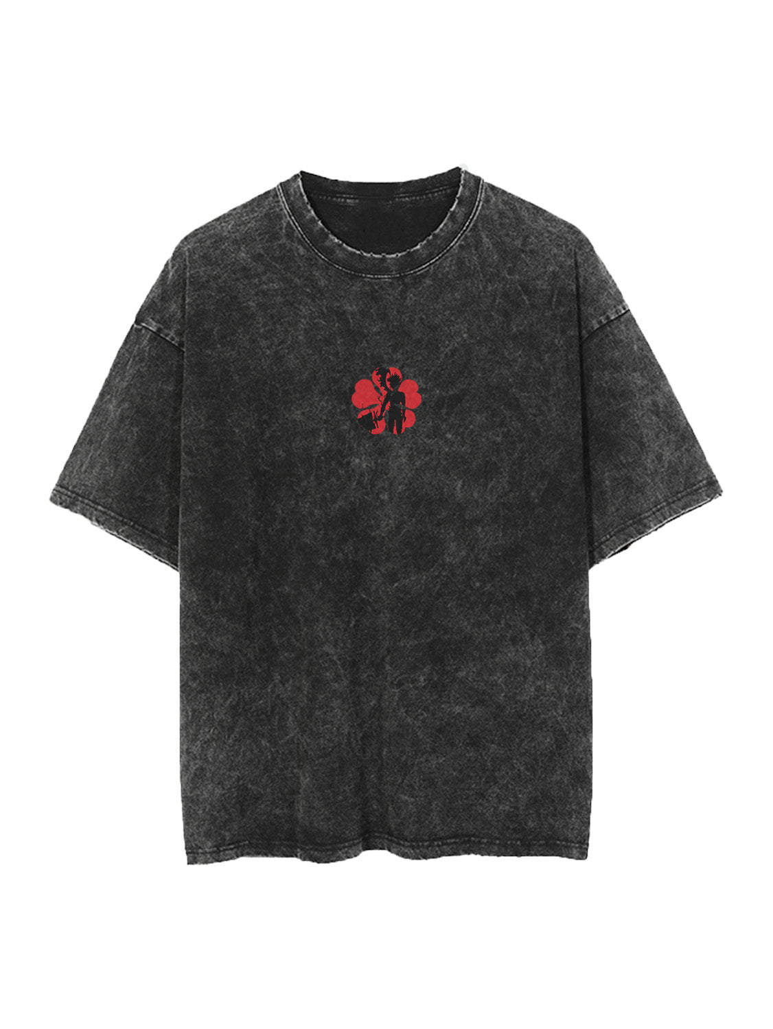 ASTA DEMON VINTAGE OVERSIZE T-SHİRT-BLACK CLOVER
