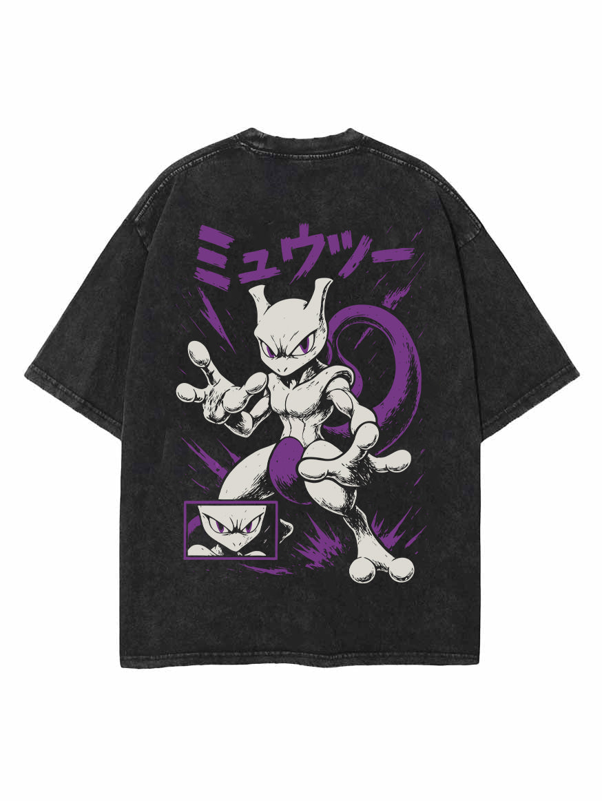 PSYWAVE SHADOW 2-SIDED VINTAGE OVERSIZE T-SHİRT-Pokémon