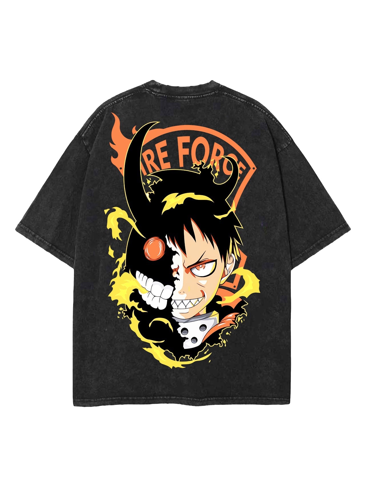 2-SIDED SHINRA VINTAGE OVERSIZE T-SHİRT-FİRE FORCE
