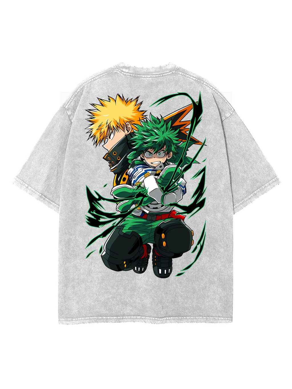 2-SIDED BAKUGO AND DEKU  VINTAGE OVERSIZE T-SHİRT-MY HERO ACEDEMİA