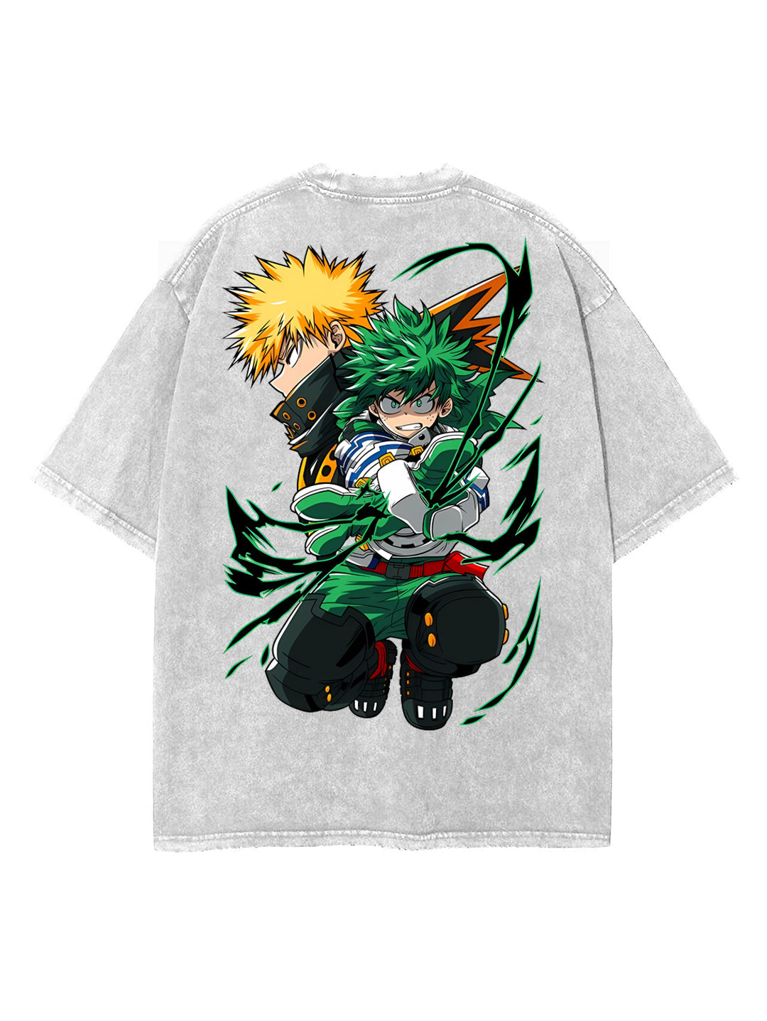 2-SIDED BAKUGO AND DEKU  VINTAGE OVERSIZE T-SHİRT-MY HERO ACEDEMİA