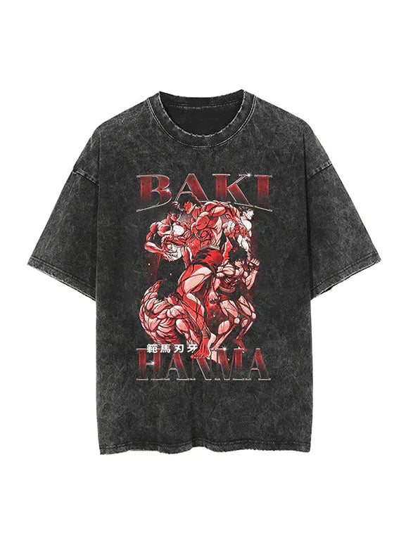 BAKI HANMA VINTAGE OVERSIZE T-SHİRT