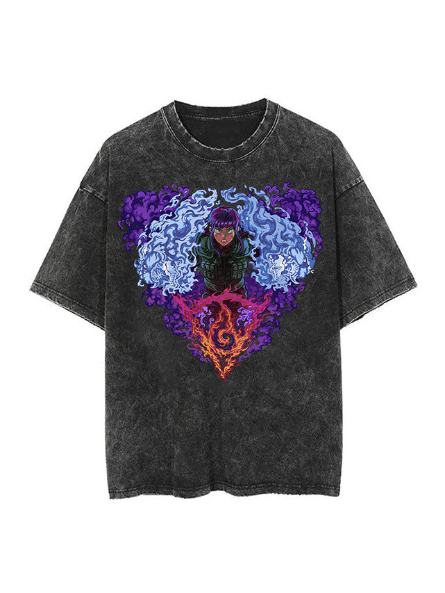 HINATA TWIN LION VINTAGE OVERSIZE T-SHİRT-NARUTO