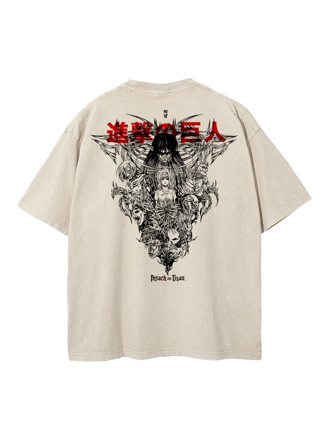 AoT 'Freedom' 2-Sided Vintage T-SHİRT-ATTACK ON TİTAN