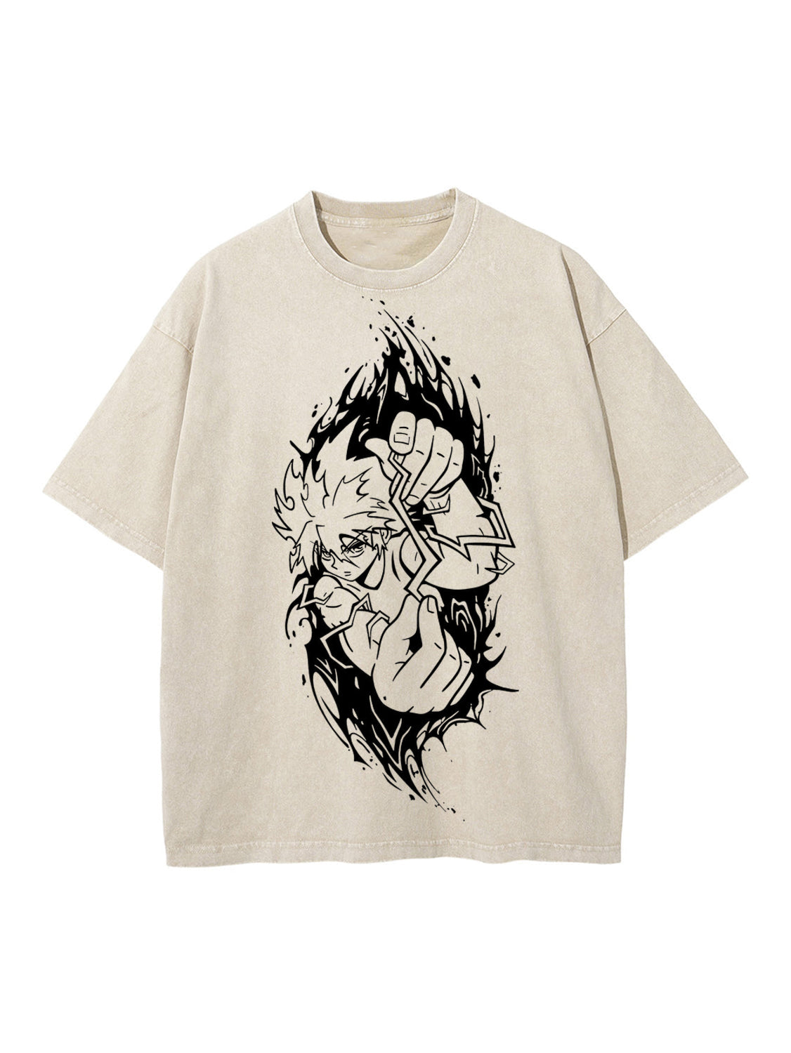 KILLUA BEIGE OVERSIZE T-SHİRT-HUNTER X HUNTER