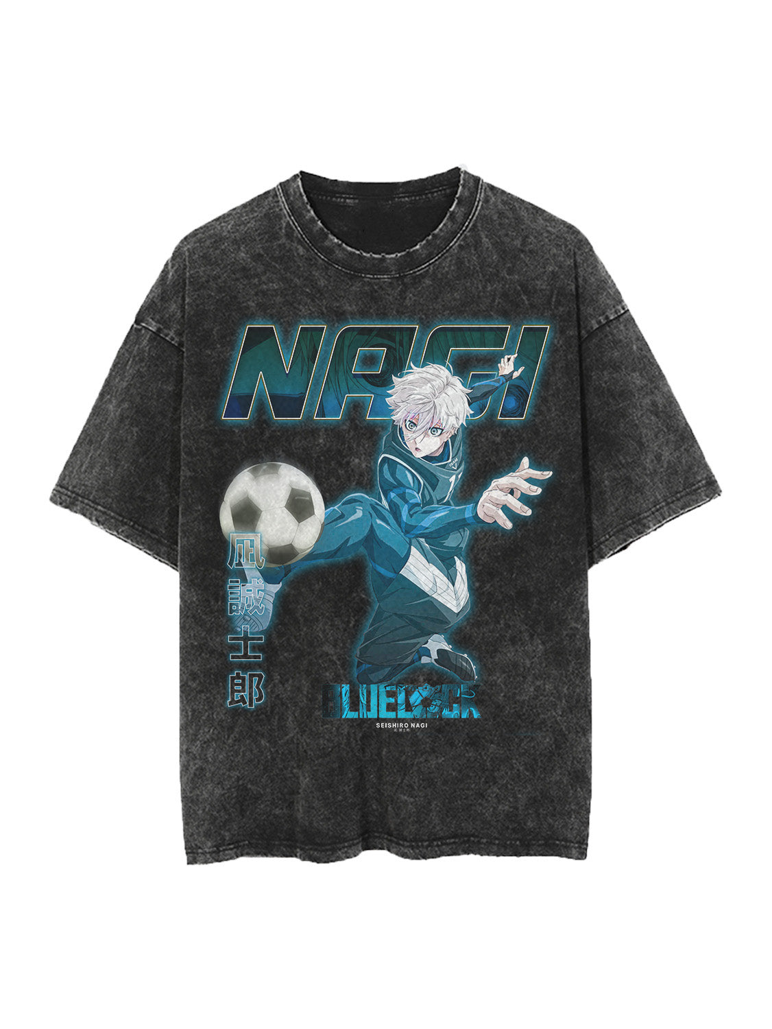 NAGI VINTAGE OVERSIZE T-SHİRT-BLUE LOCK