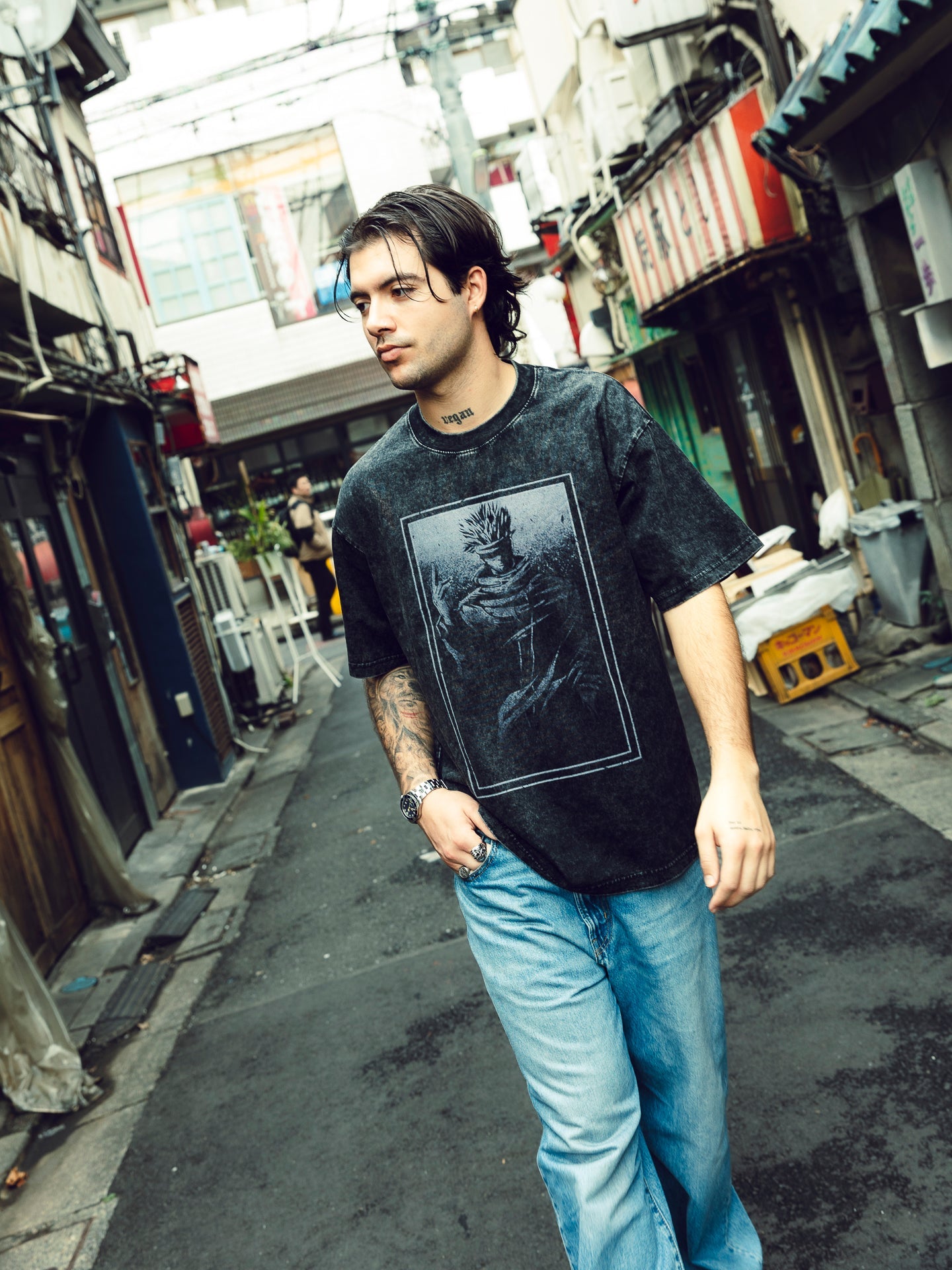 GOJO SATORU VINTAGE OVERSIZE T-SHİRT-JUJİTSU KASİEN