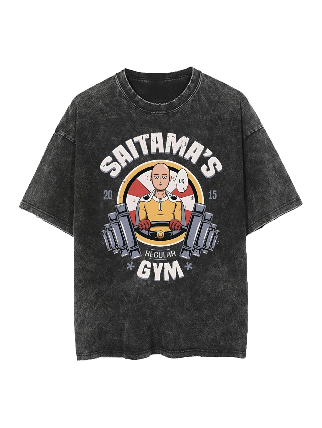 SAITAMA GYM VINTAGE OVERSIZE T-SHİRT-ONE PUNCH MAN