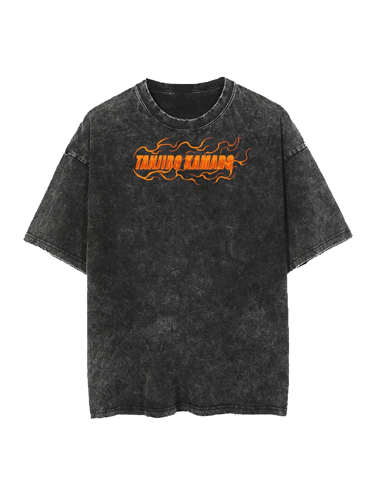 2-SIDED FIRE BREATHING TANJIRO VINTAGE OVERSIZE T-SHİRT-DEMON SLAYER