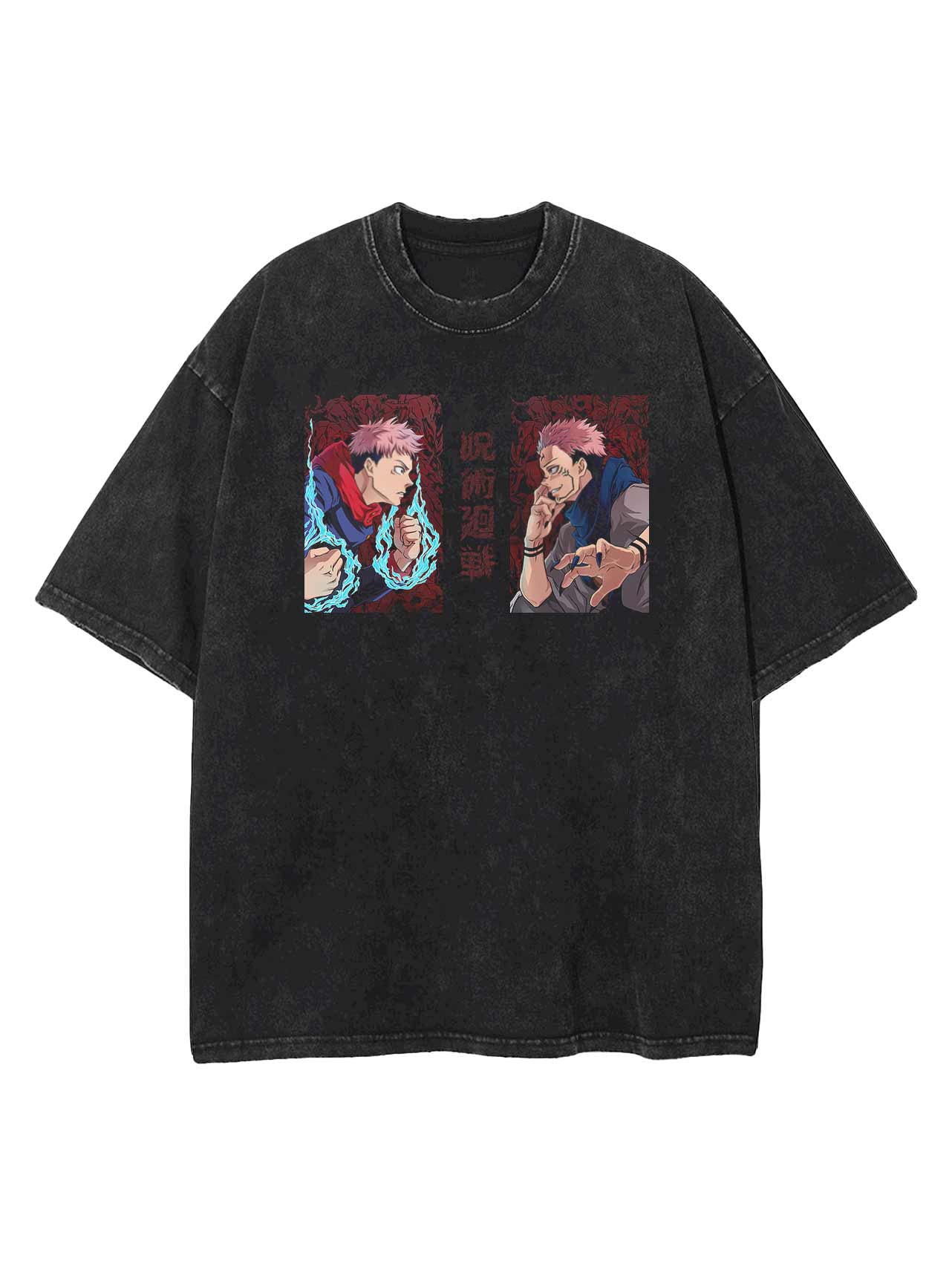 YUJI vs SUKUNA VINTAGE OVERSIZE T-SHİRT-JUJİTSU KAİSEN